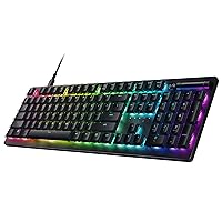 Razer DeathStalker V2 Gaming Keyboard: Low-Profile Keys - Linear Red Optical Switches - Ultra-Durable Coated Keycaps - Durable Aluminum Top Plate - Multi-Function Roller and Media Button (Renewed)