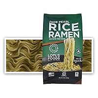 Lotus Foods Gourmet Jade Pearl Rice Ramen Noodles with Miso Soup, Gluten-Free, Easy to Cook Healthy Authentic Japanese Noodles with Delicious Gourmet Broth, Grocery Pantry Staples - 2.8 oz. Pack of 10