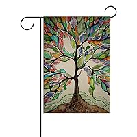 ALAZA Vintage Tree of Life Polyester Garden Flag House Banner 28 x 40 inch, Two Sided Welcome Yard Decoration Flag for Wedding Party Home Decor