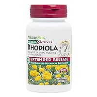 Natures Plus Rhodiola, Extended Release - 1000 mg, 30 Vegan Tablets - Herbal Supplement for Energy, Focus & Stress Relief - Vegetarian, Gluten-Free - 30 Servings