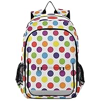 ALAZA Colorful Polka Dot on White Casual Daypacks Outdoor Backpack