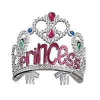 Princess Sparkling Jeweled Silver Tiara - Fits Most Children, 1 Piece - Perfect for Parties and Dress-Up Fun