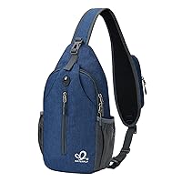 WATERFLY Crossbody Sling Backpack Sling Bag Travel Hiking Chest Bag Daypack