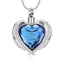 Minicremation Cremation Jewelry for Ashes Pendant - Crystal Heart Urn Necklace with Mini Keepsake Urn Memorial Ash Jewelry