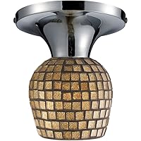 Elk Lighting 10152/1PC-GLD-LED Celina 1-Light Polished Chrome and Gold Leaf Glass-LED Offering Up to 800 Lumens (60 Semi Flush Mount