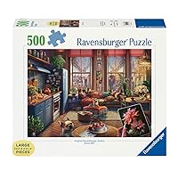 Ravensburger Cozy Boho Studio 500 Piece Large Format Jigsaw Puzzle for Adults - 12001025 - Easy to See & Easy to Hold Large Pieces Fit Together Perfectly