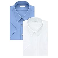 Van Heusen Men's TALL FIT Short Sleeve Dress Shirts Poplin Solid (Big and Tall)