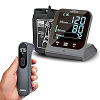 Sunbeam Touchless Body + Object Thermometer & Premium Upper Arm Blood Pressure Monitor