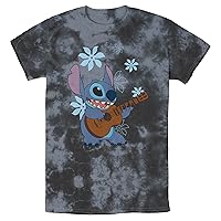 Disney Lilo & Stitch Flowers Background Men's Wash T-Shirt