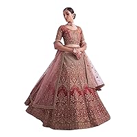Indian Heavy Royal Bridal Net Embellished Diamond Lehenga Choli Dupatta Wedding Reception Dress 3256