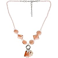 Lova Jewelry The Peach Tulip Hand-Blown Venetian Murano Glass Necklace