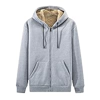 Heavyweight Hoodies For Men,Hoodies For Men Fleece Sweatshirt Full-Zip Thick Sherpa Lined Winter Warm Jacket