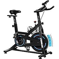SogesPower Exercise Bike Indoor Cycling Bike Magnetic Stationary Bike Cycle Bike Fitness Bike Silent Belt Drive for Home Gym Workout with 45LBS flywheel Phone Ipad Mount Comfortable Seat Cushion&LCD Monitor