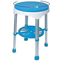 Easy Swivel Bath Stool and Bathtub Stool - Shower Stool, Adjustable Rotating Bath Seat and Shower Chair for Elderly with Storage Tray, Shower Stools For Seniors