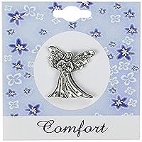 Comfort Angel Lapel Pin, Silver Guardian Angel Jewelry Pin For Women, 3/4 Inches Tall, by Abbey + CA Gift, 1 Count (Pack of 1)