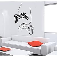 Joystick Wall Decal Gamer Video Game Play Room Kids Vinyl Stickers Art (ig2532) M 22.5 in X 35 in Lime Green