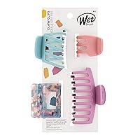 Wet Brush Fashion Claw Clips, Assorted Sizes - 4-Pack, Sunset Pink - Great for Easily Pulling Up Your Hair - Pain-Free Hair Accessories for Women, Men, Boys and Girls