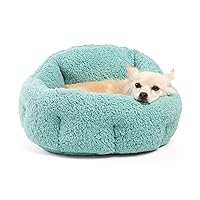 Best Friends by Sheri OrthoComfort Deep Dish Cuddler Sherpa Cat and Dog Bed, Teal, Standard