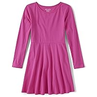 The Children's Place Girls' One Size Long Sleeve Knit Casual Skater Dress