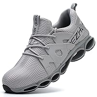 Kezhiho Steel Toe Shoes for Men Women Cushion Comfortable Work Shoes Lightweight Breathable Sneakers Slip Resistant Indestructible Construction Industrial Safety Shoes