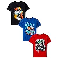 The Children's Place Boys' Vehicles Short Sleeve Graphic T-Shirts,multipacks