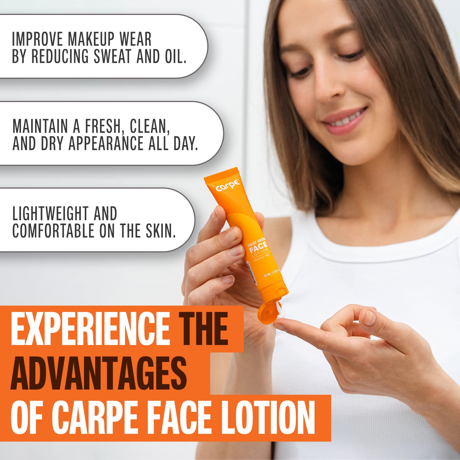 Carpe - Helps Keep Your Face, Forehead, and Scalp Dry - Sweat Absorbing Gelled Lotion - Plus Oily Face Control - With Silica Microspheres and Jojoba Esters