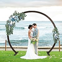 DearHouse Wooden Wedding Arch, 7.9FT Round Wood Arch Arches Backdrop Stand for Wedding Ceremony Birthday Party Bridal Shower Anniversary Candy Tables Decoration(6.9ftx7.9ft)