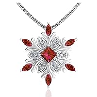 Belinda Jewelz 925 Sterling Silver Snowflake Hanging Pendant Gemstone Necklace