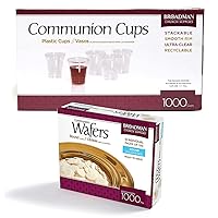 BROADMAN CHURCH SUPPLIES Plastic Communion Cup 1,000 Count and Wafer, Cross Design, 1,000 Count Value Bundle