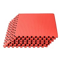 3/4 Inch Thick Martial Arts EVA Foam Exercise Mat, Tatami Pattern, Interlocking Floor Tiles for Home Gym, MMA, Anti-Fatigue Mats, 24 in x 24 in
