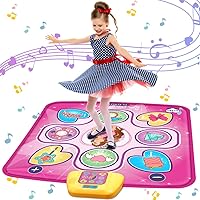 Dance Mat Toys Gift for 3-6 Year Old Girl Birthday Gifts Electronic Dance Pad Game for Kids Girls Toys Age 4 5 6 7 8-12, Create Songs, Built-in Music, 5 Game Modes (Purple)