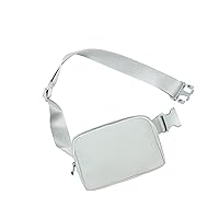 Unisex Fanny Pack with Adjustable Strap Mini Belt Bag for Workout Running Travelling Hiking, Light Grey
