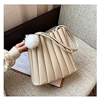 Women's Large Tote Bag Drawstring Shoulder Bag Shopping Travel Handbag (Color: Rice White, Size: 11.8 x 5.1 x 11.4 inches (30 x 13 x 29 cm)