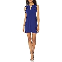 Vince Camuto Women's Chiffon Float with Keyhole Front and Ruffle Sleeve