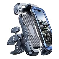 Motorcycle Phone Mount, [150mph Wind Anti-Shake][7.2inch Big Phone Friendly] Bike Phone Holder for Bicycle, [5s Easy Install] Handlebar Phone Mount, Compatible with iPhone, All Cell Phones
