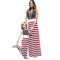 YMING Mommy and Me Floral Dresses Summer Matching Maxi Dress Casual Family Matching Outfits