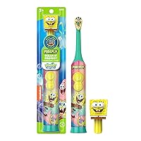 Clean N' Protect, Spongebob Squarepants Toothbrush with 3D hygienic Character Cover, Soft Compact Brush Head, Ergonomic Handles for Small Hands, Battery Included, Ages 3+, 1 Count