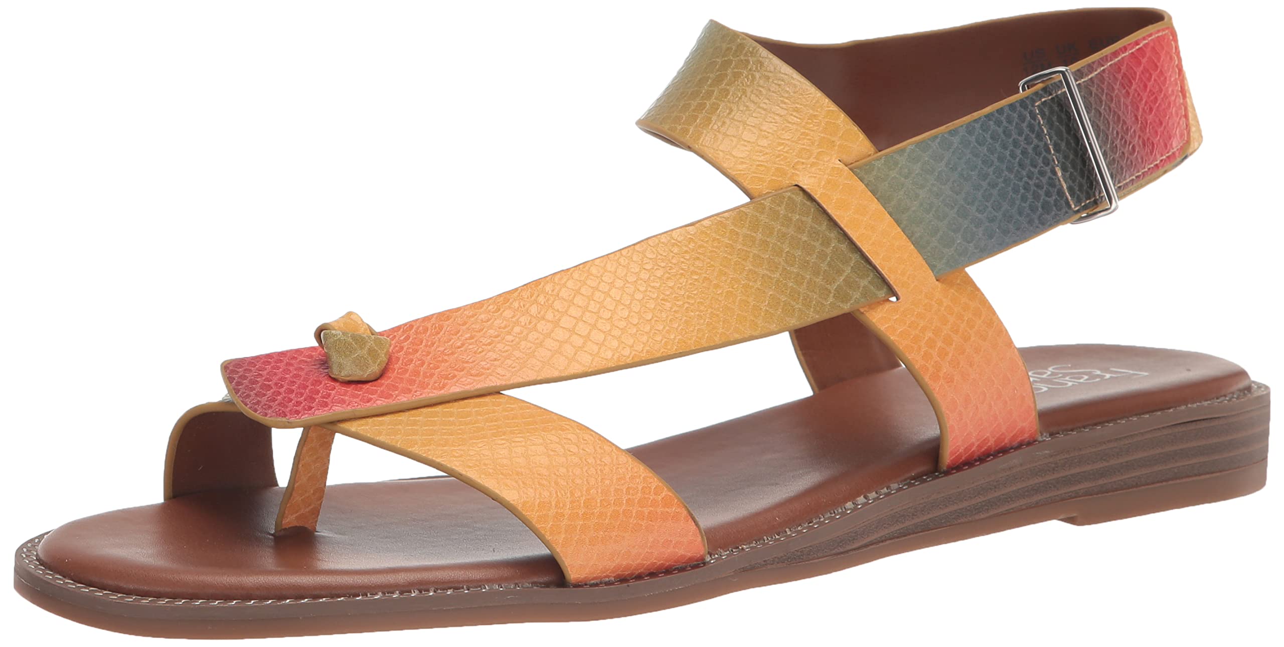 Franco Sarto Womens Genova Leather Studded Flat Sandals