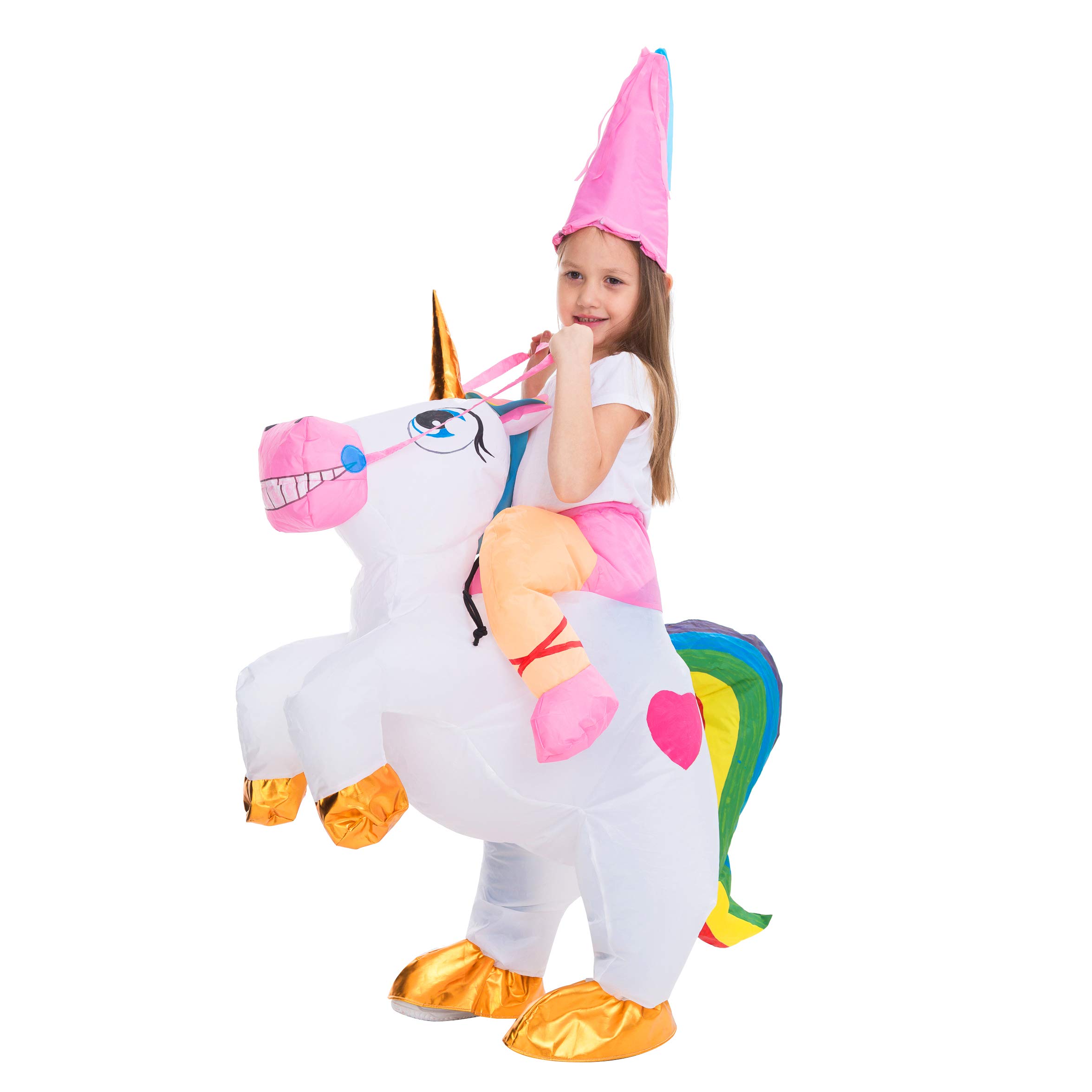 Spooktacular Creations Inflatable Costume Riding a Unicorn Air Blow-up Deluxe Halloween Costume