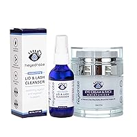 Heyedrate Lid and Lash Cleanser (2 ounce bottle) and Eye Cream and Face Moisturizer for Eye Irritation and Eyelid Relief