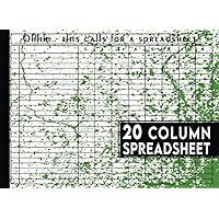 20 Column Spreadsheets Notebook: Texture green old paper cover notebook| Oh this calls for a spreadsheet funny notebook | spreadsheets size 8.25 X 6 ... funny gift for accountants & bookkeepers V-26
