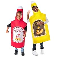 Kids Ketchup & Mustard Halloween Costume Fun Food Childrens Unisex 2-pk