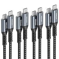NIMASO USB C to C Cable 4Pack[10ft+6.6ft+3.3ft+1ft], Type C Charger Cord for iPhone 15/15 Pro/15 Plus,iPad Mini 6/ Pro,iPad Air 4,MacBook Pro 2020,Samsung Galaxy S23,Switch