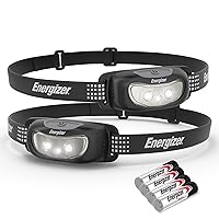 LED Headlamp (2-Pack) Universal+, IPX4 Water Resistant Headlamps, High-Performance Head Light for Outdoors, Camping, Running, Storm Survival (Batteries Included)