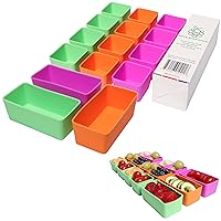 15pcs Set: 12pcs Square + 3pcs Rectangular Silicone Lunch Box Bento Dividers - Bento Box Dividers - Silicone Cupcake Baking Cups - Bento Box Accessories Meal Prep Containers