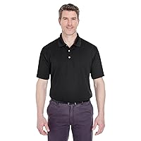 Men's Cool & Dry Classic Polo Shirt, Black, Large. ( Pack12 )
