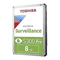 Toshiba S300 PRO 8TB Surveillance 3.5” Internal Hard Drive – CMR SATA 6 Gb/s 7200 RPM 512MB Cache - HDWTA80UZSVAR