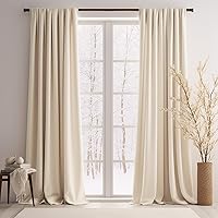 Lazzzy Beige Velvet Curtains Thermal Insulated Curtains 90 Inch Long Room Darkening Noise Reducing Cream Window Drapes for Bedroom Living Room Super Soft Luxury Window Treatment 2 Panels Rod Pocket