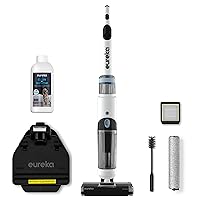 Eureka NEW500 Cordless Wet Dry Hard Floor Cleaner with Self System, Vacuum Mop for Multi-Surfaces, Perfect for Cleaning Sticky Messes, XL Water Tank, Black & White
