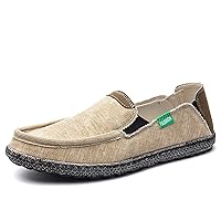 JAMONWU Men's Slip on Shoes Cloth Shoes Deck Shoes Canvas Leisure Vintage Casual Loafer Boat Shoes